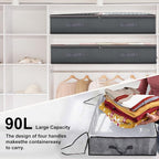 BiCINE 4 Pack Under Bed Storage, 90L Foldable Closet Containers Organizers | Under Bed Storage Bins, Underbed Storage Bags for Wrapping Paper, Blanket, Towels, Clothes, Comforter, Sweaters, Linen Sheet - Image 6
