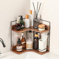 2-Tier Bathroom Counter Organizer, Wooden Corner Shelf for Vanity Countertop Skincare & Makeup, Storage and Organization for Kitchen by Unknown
