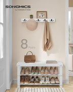 SONGMICS Shoe Rack Bench, 3-Tier Bamboo Entryway Bench, 35.4 Inches Width | Shoe Storage Organizer, Holds Up to 286.6 lb, Cloud White, BAMBOU Collection ULBS090W01 - Image 4