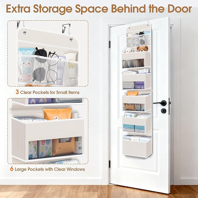 Over The Door Organizer Storage behind Door Hanging Organizer for Nursery - Image 4