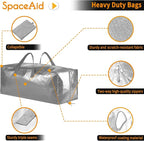SpaceAid Heavy Duty Moving Bags, Extra Large Storage Totes W/Backpack Straps Strong Handles & Zippers, Alternative to Moving Boxes, Packing & Moving Supplies, Gley (10 Pack) - Image 4