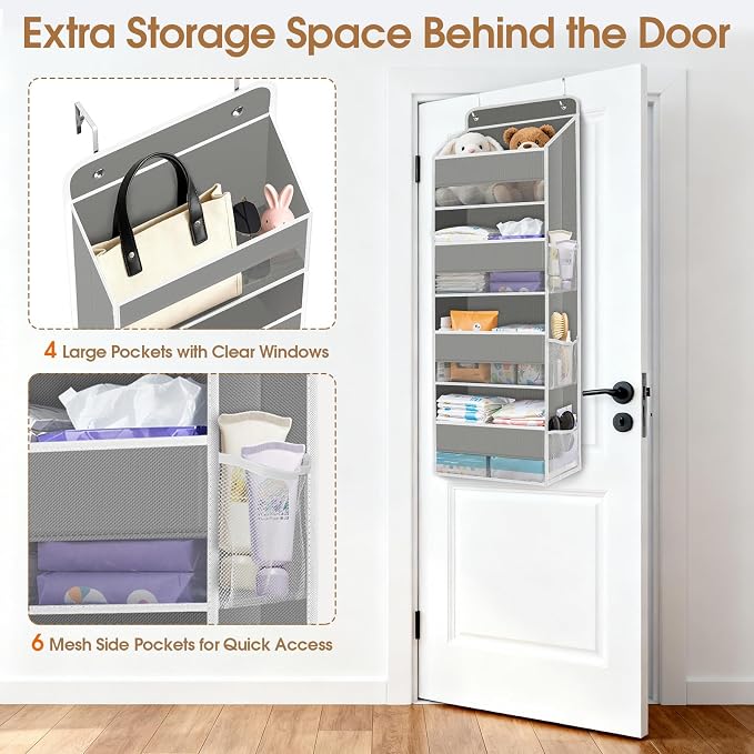 Over The Door Organizer Storage behind Door Hanging Organizer for Nursery - Image 4
