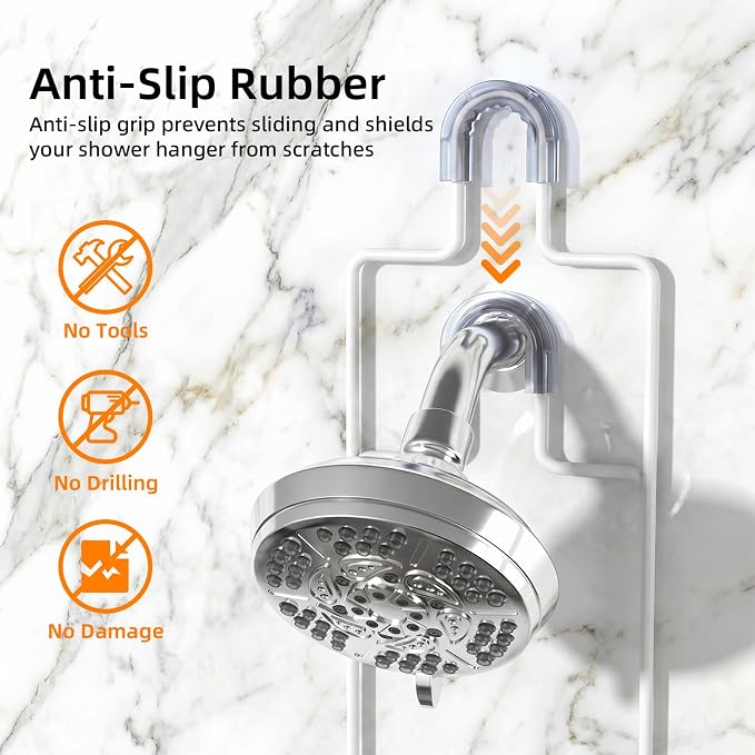 Epicano Shower Caddy for Handheld Showerheads,Stainless Steel, White - Image 8
