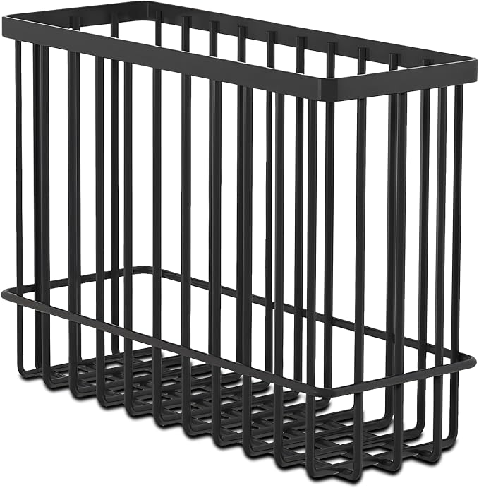2 Pack Cabinet Door Organizer, Foil and Plastic Wrap Organizer, Wall Mounted Kitchen Organizers and Storage Wire Basket, Pantry Door Storage Kitchen Wrap, Black - Image 6