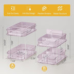 Delamu 2-Tier Under Sink Organizers and Storage, Multi-Purpose Stackable Bathroom Cabinet organizers, Pull Out Kitchen Pantry Organization and Storage with Dividers(2 Pack, Purple) - Image 5