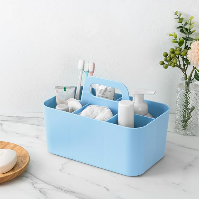 Tiawudi Multipurpose Caddy Organizer, Plastic Caddy with Handle, Stackable Desk Organizer for Stationery, Marker and Pencil, Office Supplies Organizer, Dorm Caddy - Image 7