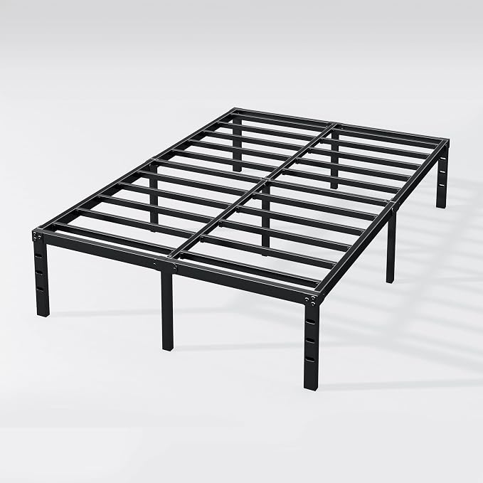 Hafenpo 14 Inch Queen Bed Frame - Sturdy Metal Platform Queen Size, No Box Spring Needed, Heavy Duty, Easy Assembly, Strong Bearing Capacity, Under Bed Storage, Black - Image 7