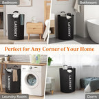 Lifewit 2 Pack 140L Laundry Basket with Aluminum Handles, Black - Image 7