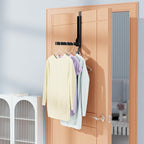 2 Pack Over The Door Hanger Folding Clothes Drying Rack, Folding Hanging Coat Rack for Indoor Laundry Room Compact Small Space Foldable Portable Clothing Hanger Hook Collapsible (Black-2(Upgraded)) - Image 9