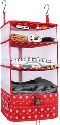 Surblue Hanging Closet Storage Bag Collapsible 3-Shelf Washable Oxford Fabric with 2 Hooks (L 11.41 * 11.41 * 19.68in, Snow) by SURBLUE