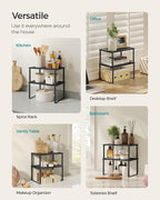 SONGMICS Cabinet Organizer Shelf, Set of 2 Spice Rack, Kitchen Storage - Image 5
