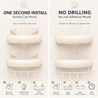 Corner Shower Caddy Suction Cup, Removable Bath Organizer Shelf - Image 2