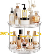360° Rotating Makeup Organizer Skincare Organizer Countertop Clear - Image 6