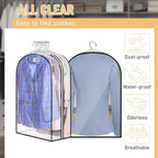 MISSLO 32" All Clear Garment Bags for Hanging Clothes 10" Gusseted Suit Bags for Closet Storage Suit Cover Hanging Clothes Storage for Shirts, Coats, 3 Packs - Image 4