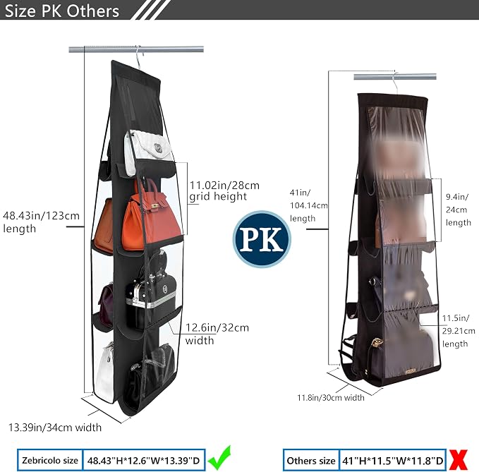 Purse Organizer for Closet, Heavy Duty Hanging Handbag Storage - Image 3