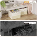 Plus Size 2 Pack Shoe Organizer for Closet, Foldable Shoe Storage Box | 16–24 Pair Shoe Storage for Sneakers, Boots & Heels with Adjustable Dividers, Clear Cover & Space Saving Closet Storage - Image 4