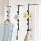 Kaiferty Over the Door Hooks, Metal Door Hooks for Hanging, Over the Door Purse Organizer for Coat Hanger, Back of Shower Door for Hanging Towel Rack Clothes, Hat, Bathroom, Closet (Black-3Packs) - Image 8