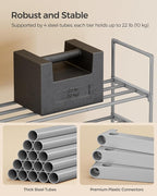 SONGMICS Shoe Rack, 3-Tier Shoe Organizer, Metal Storage Shelf | for Entryway, Upright or Upside Down, for 16-20 Pairs, Stackable, 11.8 x 36.2 x 21.7 Inches, Gray ULSA303G01 - Image 7