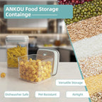 Ankou Airtight Container Set (1000ml 4 Pcs) Stackable One Press Openning Food Containers for Snacks Sugar Salt Herbs Spices Coffee Bean Formula Popcorn BPA-Free Tight Seal - Clear (1.0 QT * 4) - Image 6