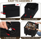 Large Shoe Organizer for Closet, 16 Pairs Shoe Storage Box Black - Image 8