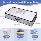 2 Pack Large Under Bed Storage Containers, Ultra-thick Fabric Underbed Bins - Image 4