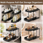 Under Sink Organizer for Bathroom & Kitchen, Large Capacity 2-Layer Sliding - Image 5