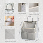 Wall Hanging Storage Bag,Wall Hanging Organizer bags with Pockets, Wall organizer Storage for Dormitory Bathroom Bedroom Kitchen (Grey1) - Image 2