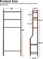 Livilord 3-Tier Over Toilet Storage, Freestanding, Bronze - Image 3