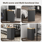 Bathola Laundry Hamper with Lid, Laundry Basket with Removable Bag, Grey - Image 7
