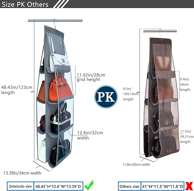 Purse Organizer for Closet, Heavy Duty Hanging Handbag Storage - Image 3