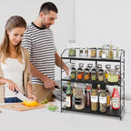 BOIVSHI Bathroom Countertop Organizer, 3-Tier Bathroom Counter Organizer, 8-Levels Height Adjustable, Bathroom Organizer for Kitchen, Pantry, Livingroom, Offices Storage, Metal Black - Image 9