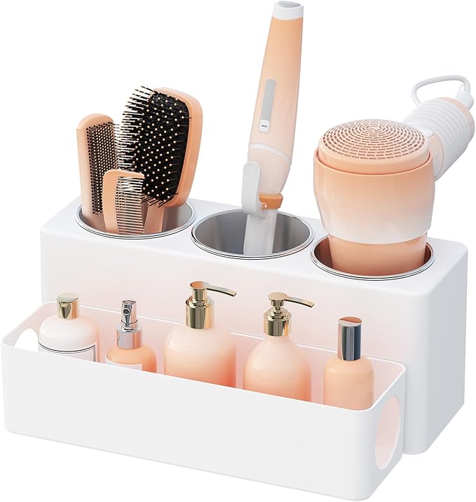 Lifewit Hair Tool Organizer Dryer Holder Countertop with 3 Cups, White by Lifewit