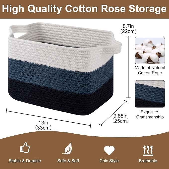 OIASKET Storage Basket for Organizing 3 Pack, Woven Baskets for Storage - Image 2