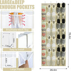 Windyun 1 Pcs 40 Pocket Over the Door Shoe Organizer Hang,Beige - Image 2