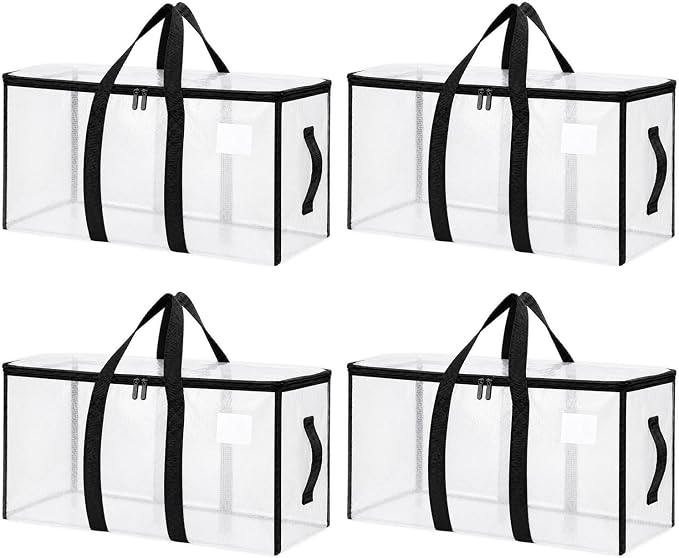 Songrey Extra Large Heavy Duty Moving Bags, 4 Pack, Clear by Unknown