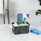 Restaurantware-Clean Tek Professional Cleaning Caddy, 1 Cleaning Supply Caddy With Handle - 4 Compartment, Multipurpose, Gray Plastic, All-Purpose, For Bathroom, Bedroom, Kitchen, Or Garden - Image 8
