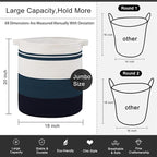 OIAHOMY 80L Laundry Baskets Hamper with Handles,Decorative Basket for Living room,Woven Storage Basket for Toys Bin,Pillows, Blankets,Clothes-20x18in-Gradient Blue - Image 4