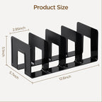 HBlife Black Acrylic Kids Shoe Rack for Closet Organizers and Storage, Small Shoe Rack 4 Sections Toddler Baby Shoe Storage Organizer Stackable Shoe Shelf,Desk File Sorter Book Purse Organizer(2 Pack) - Image 2