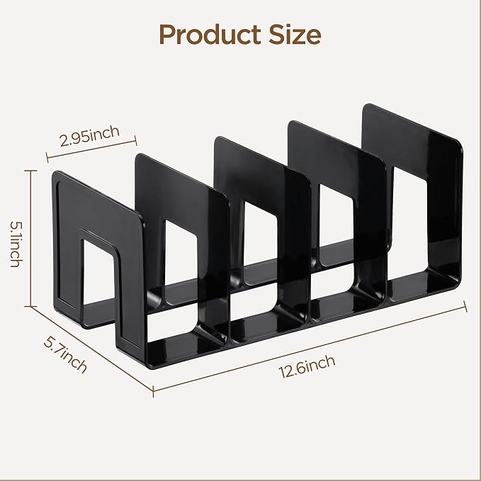 HBlife Black Acrylic Kids Shoe Rack for Closet Organizers and Storage, Small Shoe Rack 4 Sections Toddler Baby Shoe Storage Organizer Stackable Shoe Shelf,Desk File Sorter Book Purse Organizer(2 Pack) - Image 2
