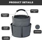 Cleaning Caddy with Handle, 17L Foldable Cleaning Supplies Organizer, Portable Storage Basket, Cleaning Supply Caddy, Multifunctional Cleaning Bucket Bag for Garden, Home, Kitchen (Grey) - Image 5