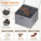 Lifewit Shoe Storage Organizer for Closet, Holder Box, 2 Pack, Gray - Image 2