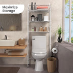 Home Zone Living Over-the-Toilet Bathroom Storage Cabinet Organizer - Image 2
