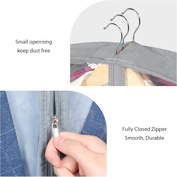 Zilink Suit Bags for Closet Storage Clear Mink Coat Storage Bag 40 in, Grey - Image 6