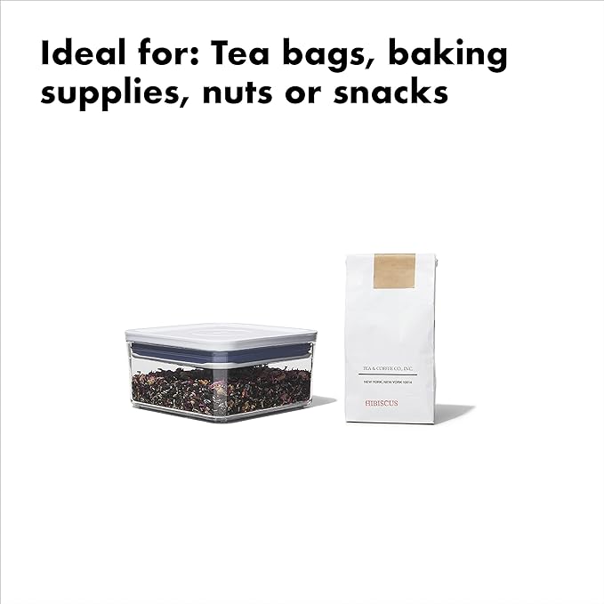 OXO Good Grips POP Container - Airtight Food Storage - Big Square Mini 1.1 Qt Ideal for tea bags, baking supplies, nuts or snacks - Image 2
