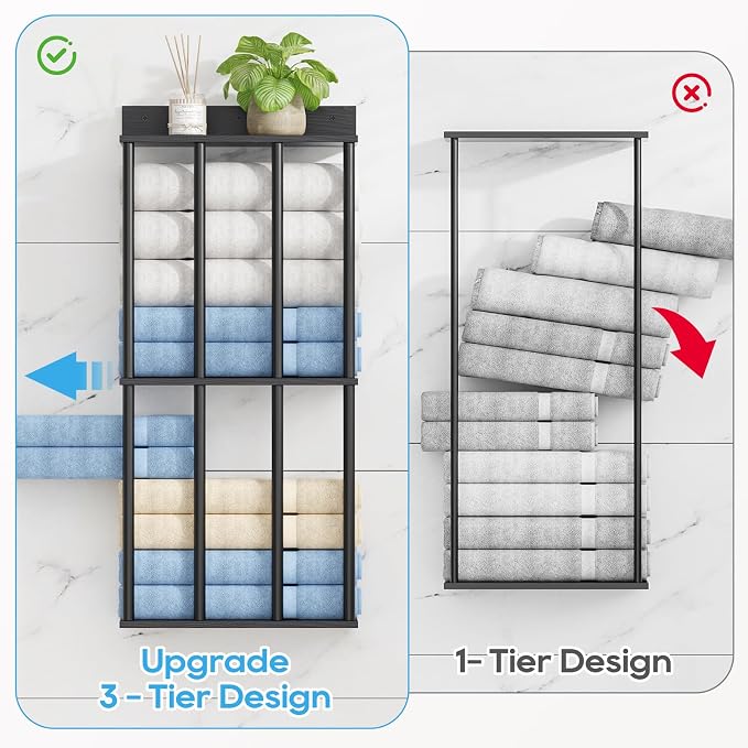 Towel Racks for Bathroom Wall Mounted, Updated 4 Bar Wall Towel Holder - Image 5