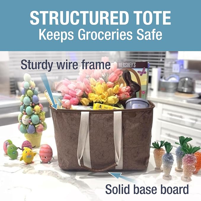 CleverMade Collapsible Tote LUXE, 30L Structured Tote Bag with Handles - Image 3