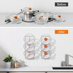 Durmmur 2 Pack Pot Lid Organizer, 6-Tier Lid Holder for Cabinet Door & Wall - Image 6