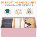 WOWLIVE 180L Laundry Hamper 3 Section, Large Laundry Basket with Lid - Image 5