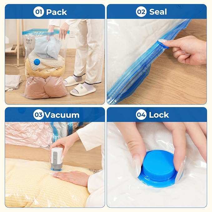 ETENWOLF 9 Combo Vacuum Storage Bags for Travel with Wireless Pump - Image 7