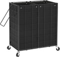 WOWLIVE Double Laundry Hamper with Wheels, Metal Rolling Laundry Basket by WOWLIVE